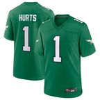 Kooe P.Eagles #1 Jalen Hurts Player Kelly Green Game Stitched Jerseys