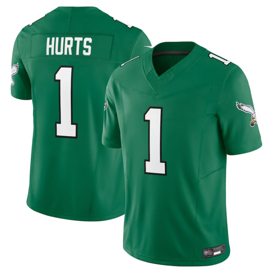 Kooe P.Eagles #1 Jalen Hurts Player Kelly Green Vapor F.U.S.E. Limited Stitched Jerseys