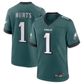 Kooe P.Eagles #1 Jalen Hurts Player Midnight Green Game Stitched Jerseys