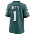 Kooe P.Eagles #1 Jalen Hurts Player Midnight Green Home Game Stitched Jerseys