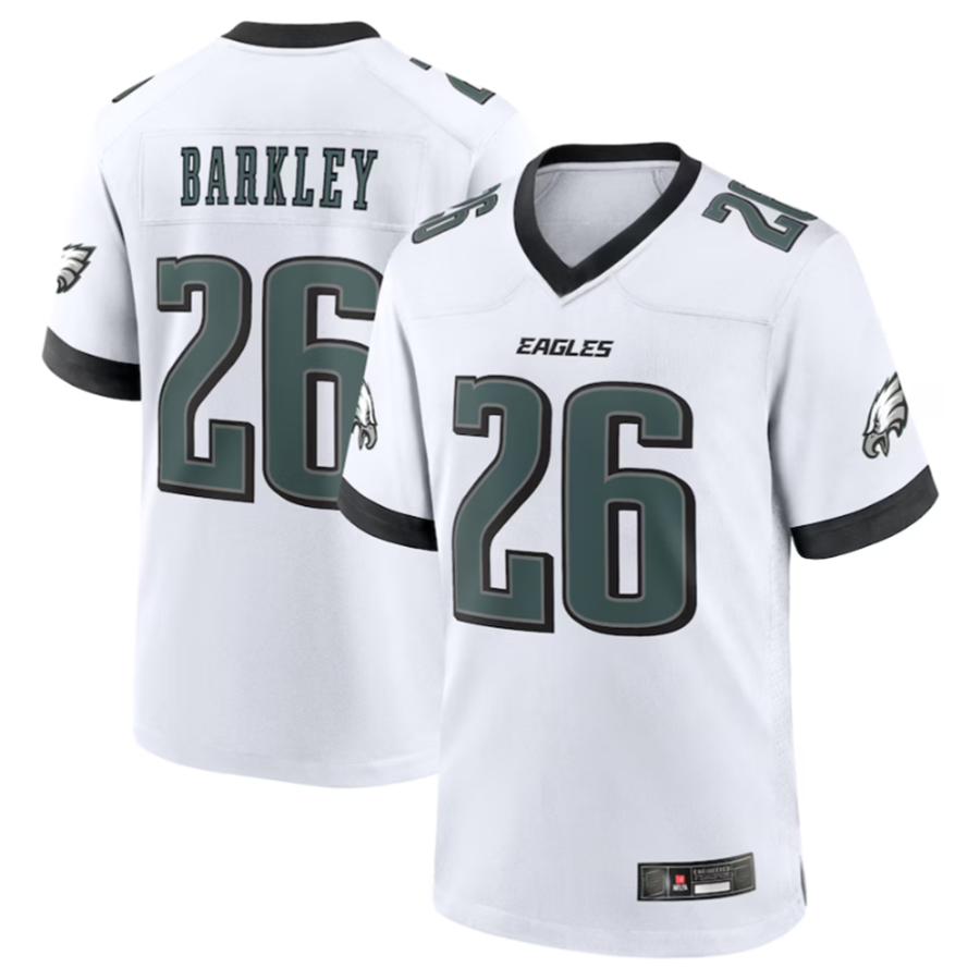 Kooe P.Eagles #26 Saquon Barkley Midnight White Game Player Stitched American Stitched Jerseys