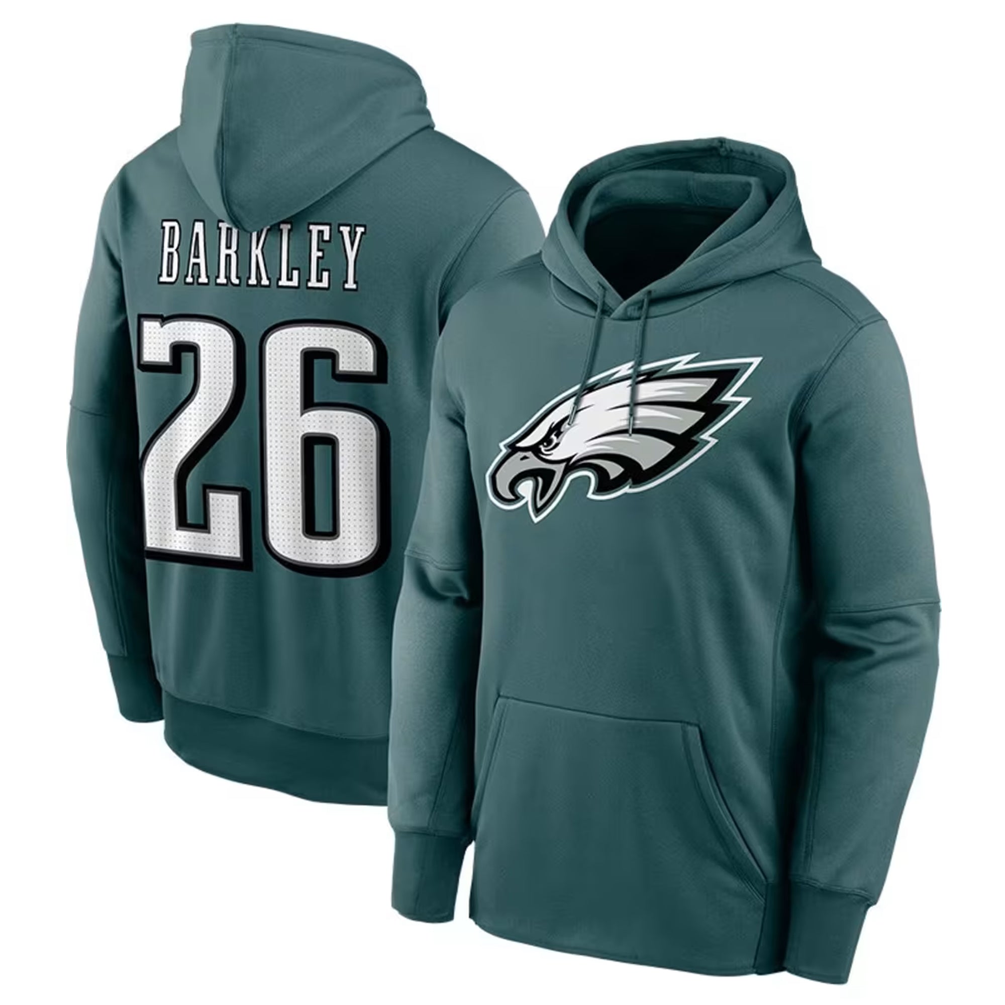 Kooe P.Eagles #26 Saquon Barkley Player Green Pullover Hoodie Stitched Jerseys