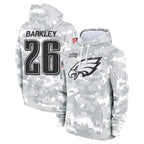 Kooe P.Eagles #26 Saquon Barkley Player Military Hoodie Arctic Camo Salute To Service Stitched Jerseys