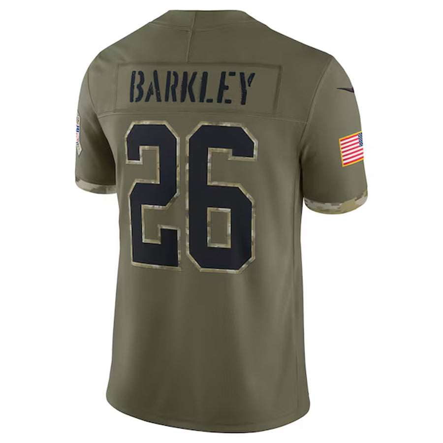 Kooe P.Eagles #26 Saquon Barkley Player Salute To Service Olive Stitched Jerseys