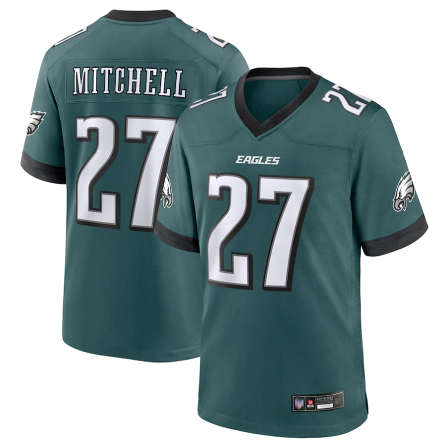 Kooe P.Eagles #27 Quinyon Mitchell Player Midnight Green Replica Game Stitched Jerseys