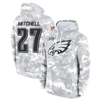 Kooe P.Eagles #27 Quinyon Mitchell Player Military Hoodie Arctic Camo Salute To Service Stitched Jerseys