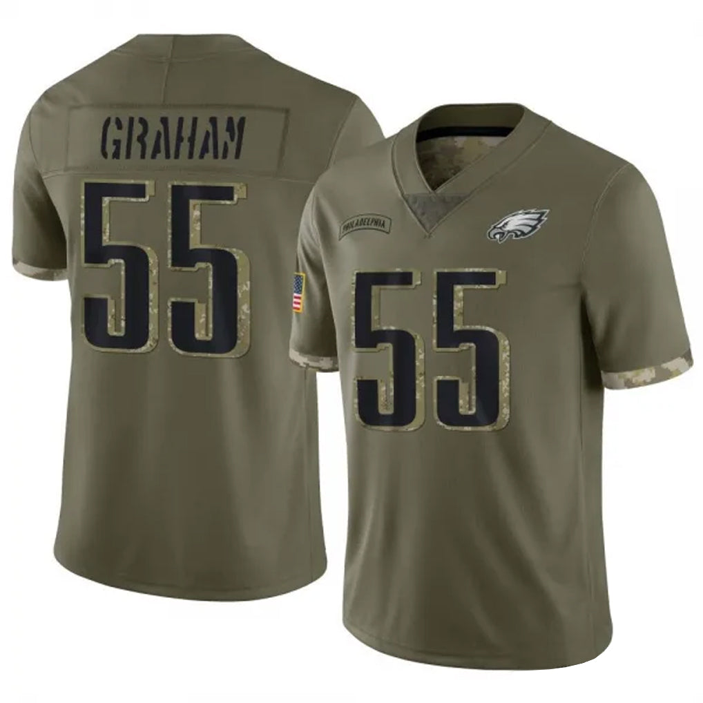 Kooe P.Eagles #55 Brandon Graham Player Salute To Service Olive Stitched Jerseys