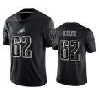 Kooe P.Eagles #62 Jason Kelce Player Black REFLECTIVE Limited Stitched Jerseys