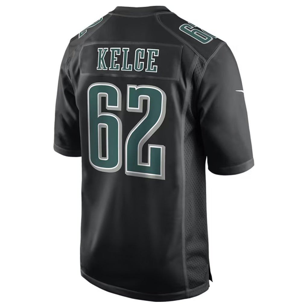 Kooe P.Eagles #62 Jason Kelce Player Carbon Black Fashion Game Stitched Jerseys