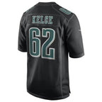 Kooe P.Eagles #62 Jason Kelce Player Carbon Black Fashion Game Stitched Jerseys