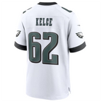 Kooe P.Eagles #62 Jason Kelce White White Game Jersey Stitched American Stitched Jersey