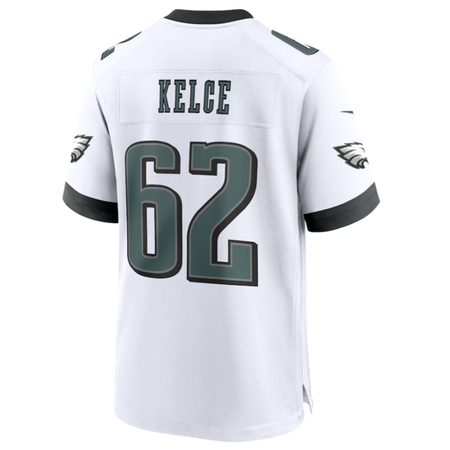 Kooe P.Eagles #62 Jason Kelce White White Game Jersey Stitched American Stitched Jersey