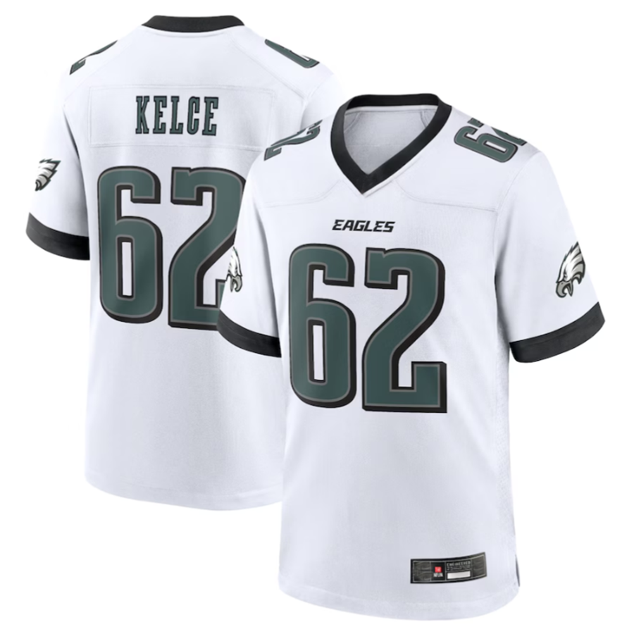 Kooe P.Eagles #62 Jason Kelce White White Game Stitched American Stitched Jerseys