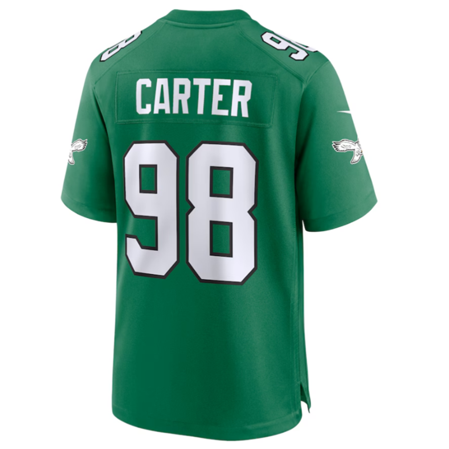 Kooe P.Eagles #98 Jalen Carter Green Alternate Game American Stitched Jerseys