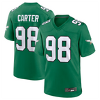 Kooe P.Eagles #98 Jalen Carter Green Alternate Game Jersey Stitched American Stitched Jersey