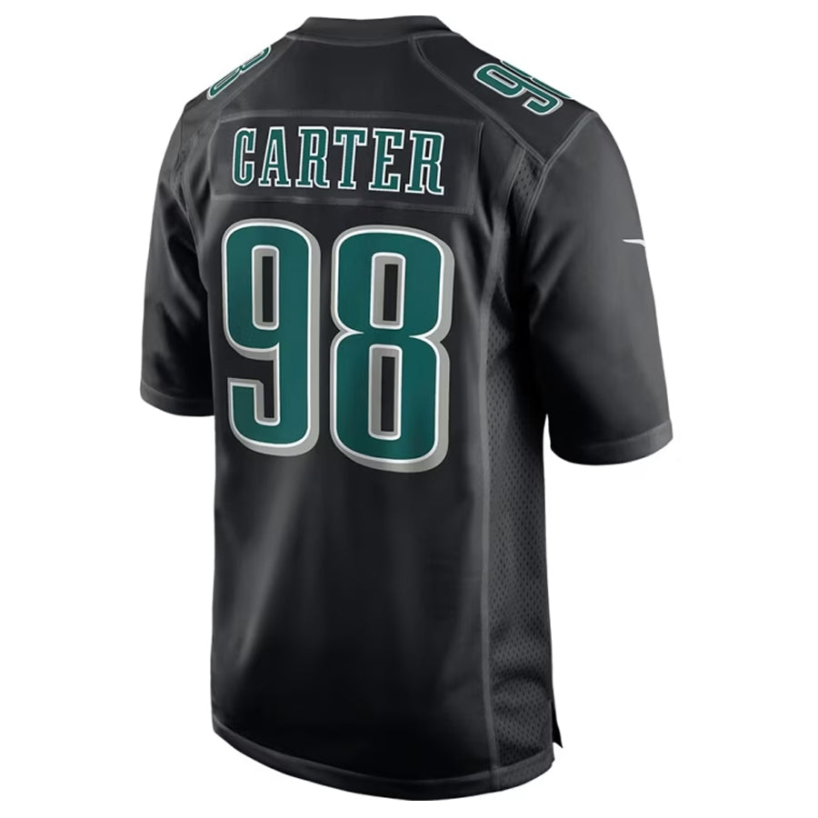 Kooe P.Eagles #98 Jalen Carter Player Black Fashion Game Stitched Jerseys