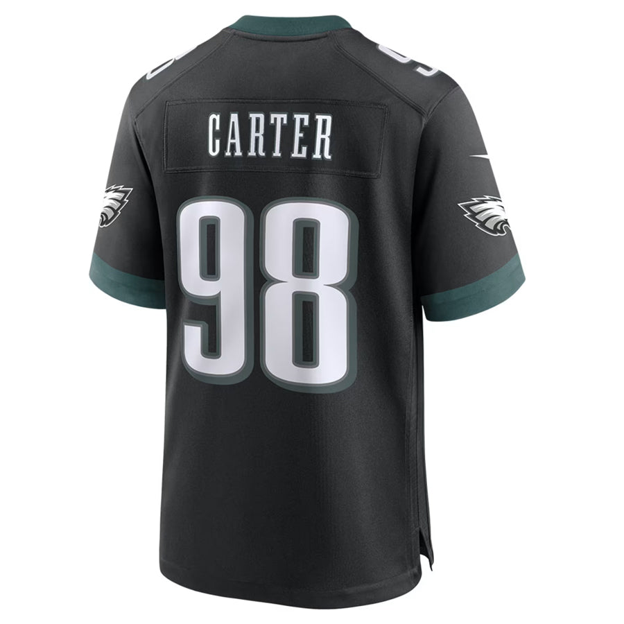 Kooe P.Eagles #98 Jalen Carter Player Black Home Game Stitched Jerseys