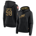 Kooe P.Eagles #98 Jalen Carter Player Black Military Hoodie Game Stitched Jerseys