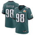 Kooe P.Eagles #98 Jalen Carter Player Midnight Green Super Bowl LIX Game Stitched Jerseys