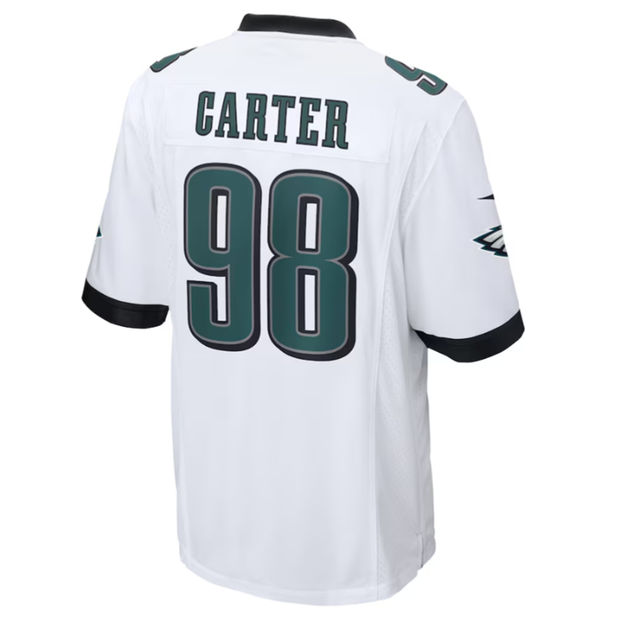 Kooe P.Eagles #98 Jalen Carter White Game Jersey Stitched American Stitched Jersey