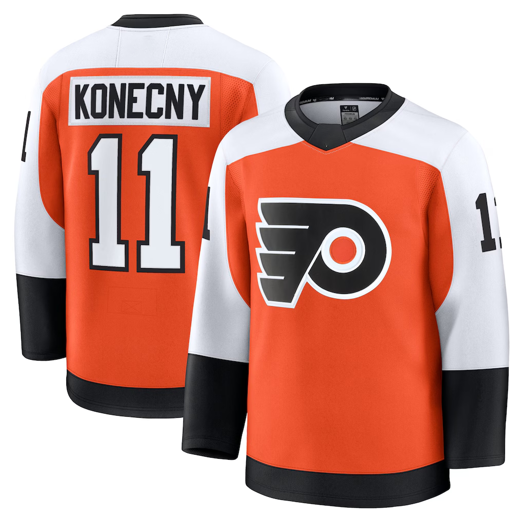 Kooe P.Flyers #11 Travis Konecny Burnt Orange Home Premium Jerseys