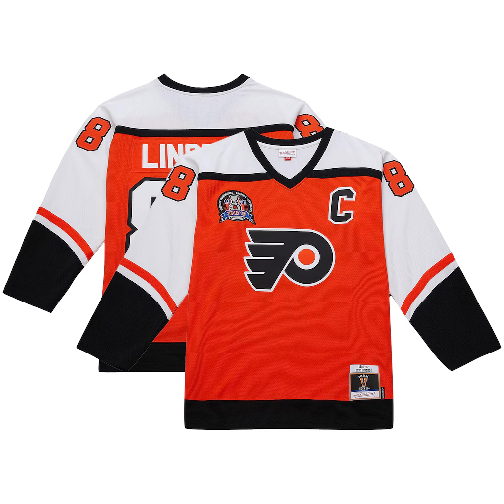 Kooe P.Flyers #88 Eric Lindros Mitchell & Ness Orange Big & Tall 1996?97 Blue Line 2.0 Jerseys