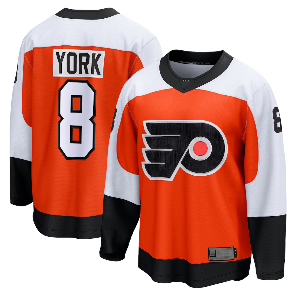 Kooe P.Flyers #8 Cam York Orange Home Breakaway Jerseys