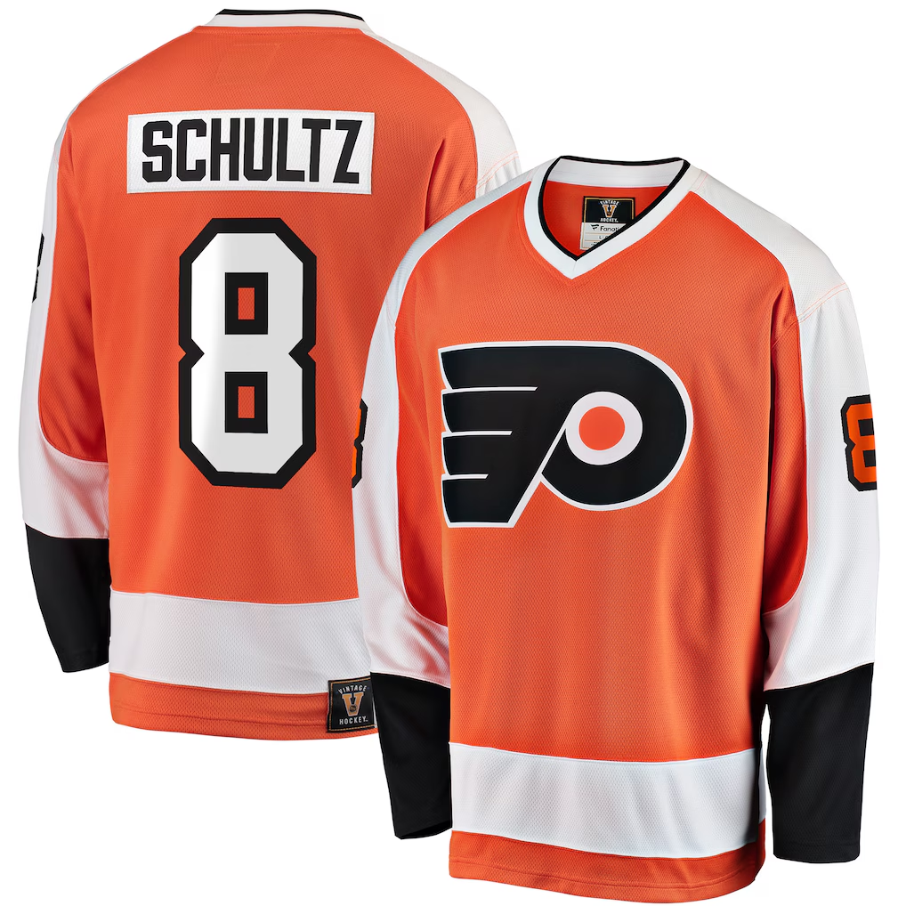 Kooe P.Flyers #8 Dave Schultz Orange Premier Breakaway Retired Player Jerseys