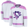 Kooe P.Penguins White 2024 Hockey Fights Cancer Practice Jerseys