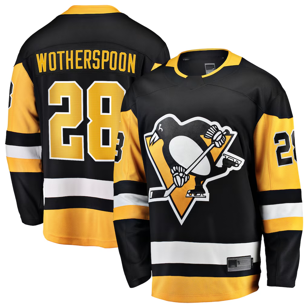 Kooe P.Penguins #28 Parker Wotherspoon Black Home Breakaway Jerseys