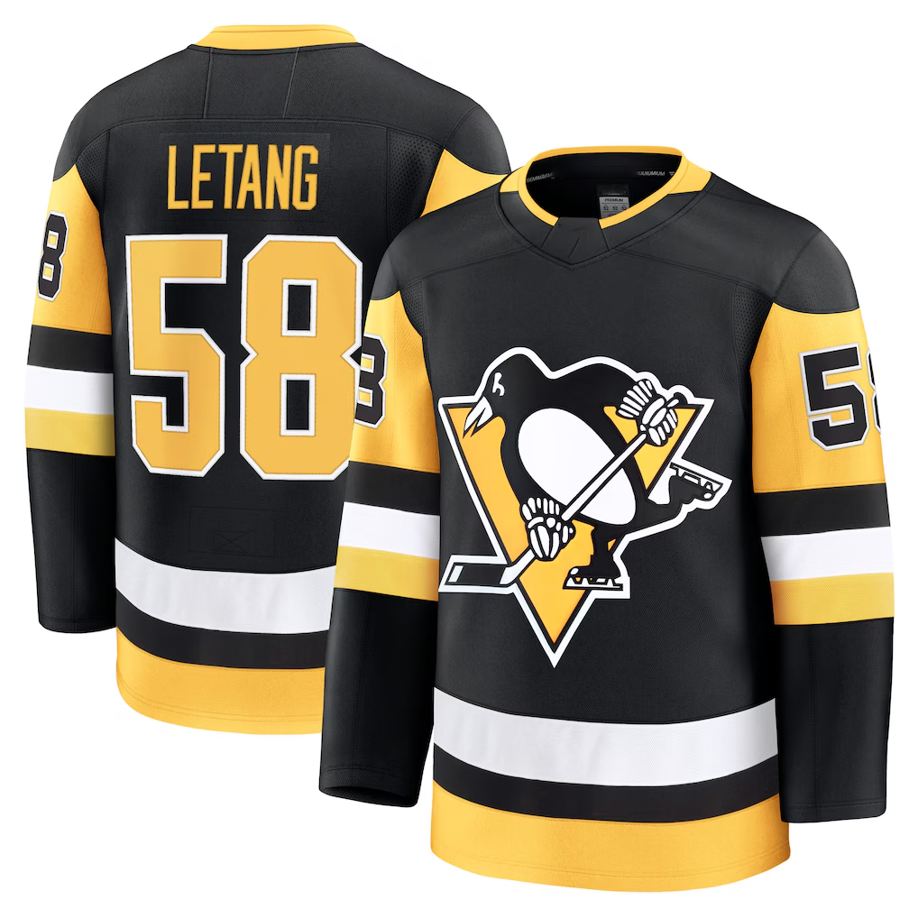 Kooe P.Penguins #58 Kris Letang Black Home Premium Jerseys