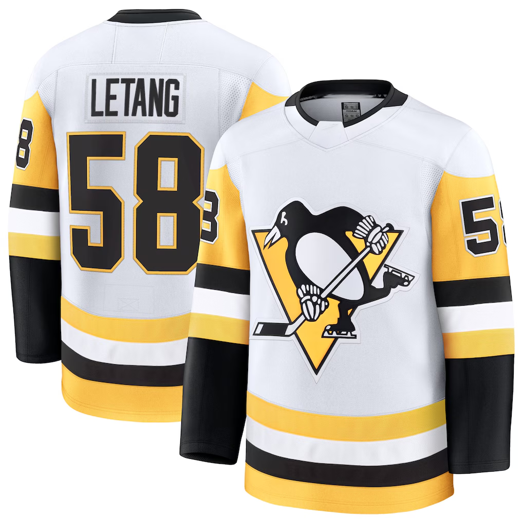 Kooe P.Penguins #58 Kris Letang White Premium Jerseys