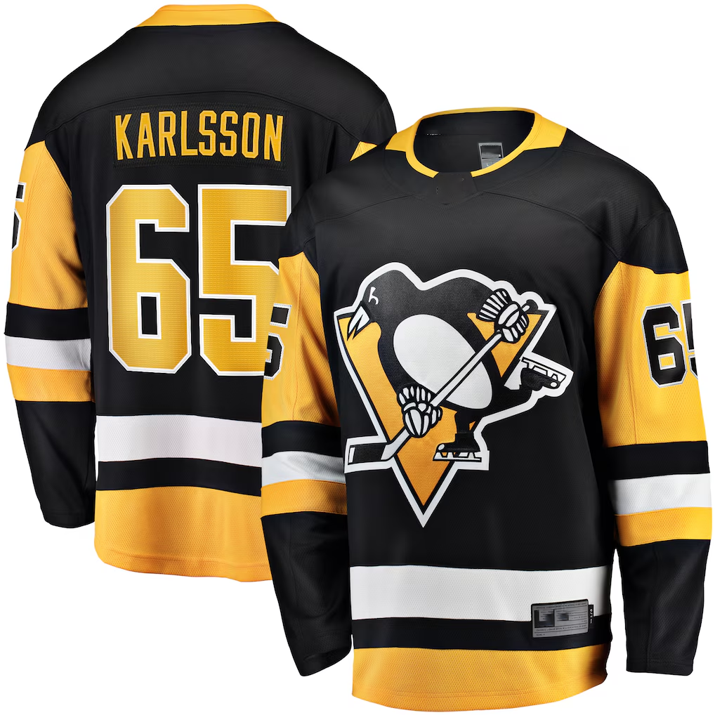 Kooe P.Penguins #65 Erik Karlsson Black Home Breakaway Jerseys