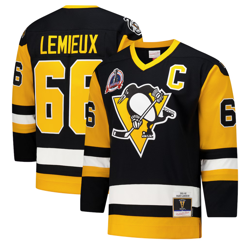 Kooe P.Penguins #66 Mario Lemieux Black 1991?92 Power Play Jerseys