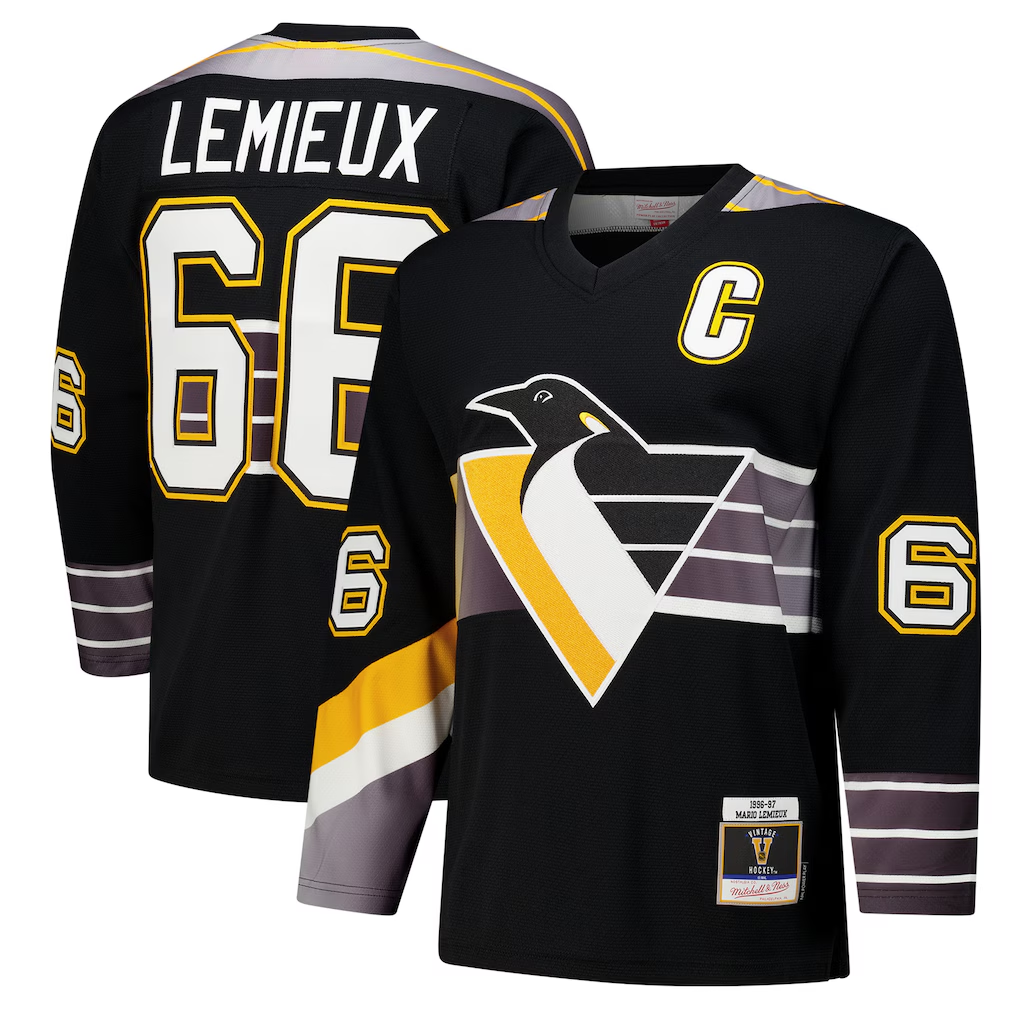 Kooe P.Penguins #66 Mario Lemieux Black 1996?97 Power Play Jerseys