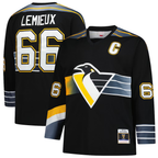 Kooe P.Penguins #66 Mario Lemieux Mitchell & Ness Black 1996-97 Blue Line 2.0 Jerseys