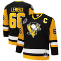 Kooe P.Penguins #66 Mario Lemieux Mitchell & Ness Black Big & Tall 1991-92 Blue Line 2.0 Jerseys