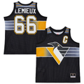 Kooe P.Penguins #66 Mario Lemieux Mitchell & Ness Black Maxxed Out Fashion Basketball Jerseys