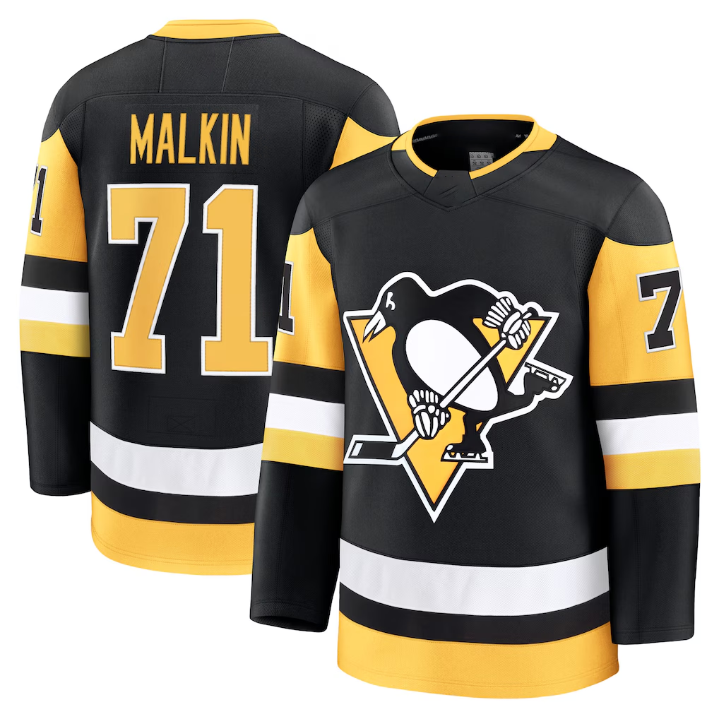 Kooe P.Penguins #71 Evgeni Malkin Black Home Premium Jerseys