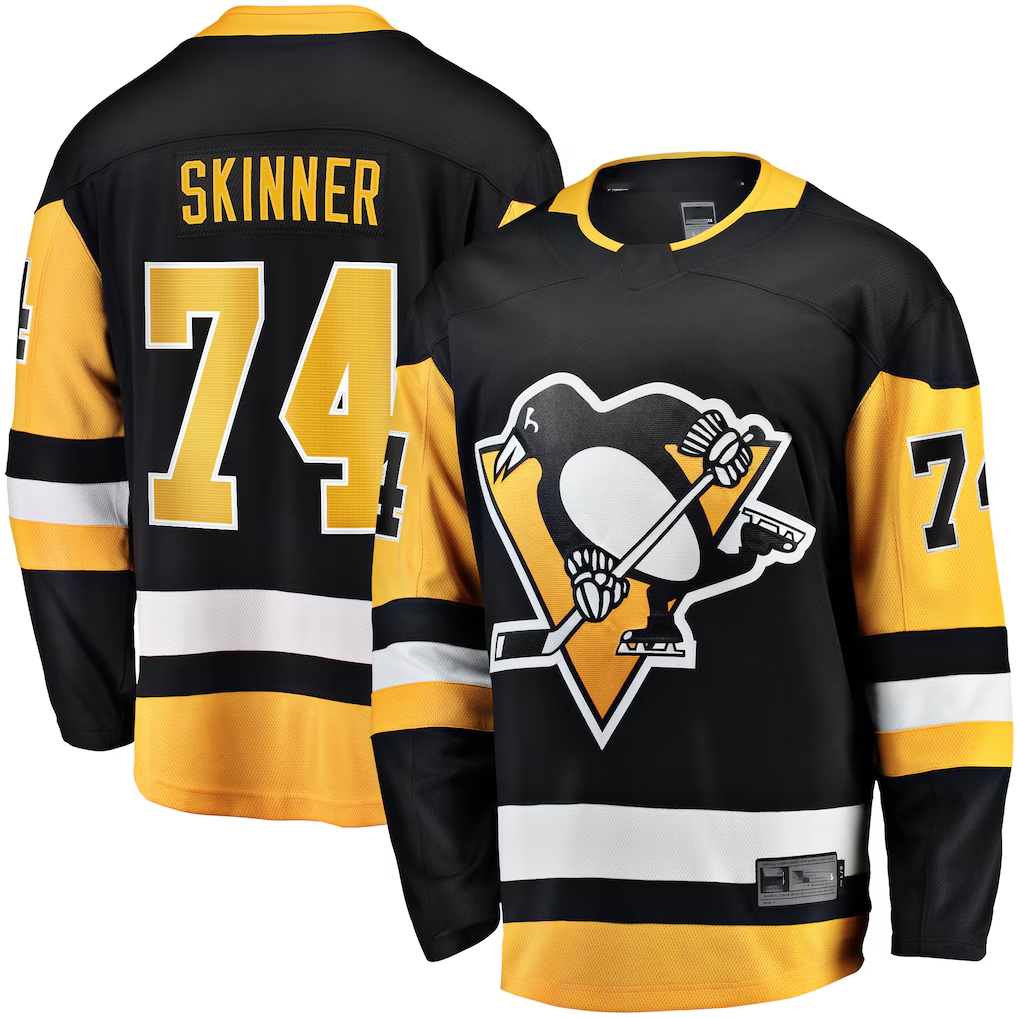 Kooe P.Penguins #74 Stuart Skinner Black Home Breakaway Jerseys