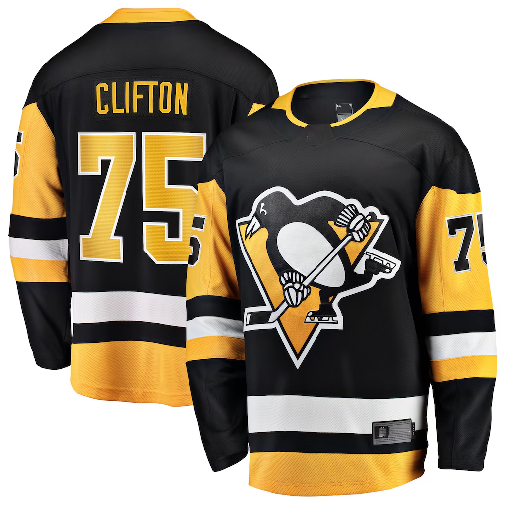 Kooe P.Penguins #75 Connor Clifton Black Home Breakaway Jerseys