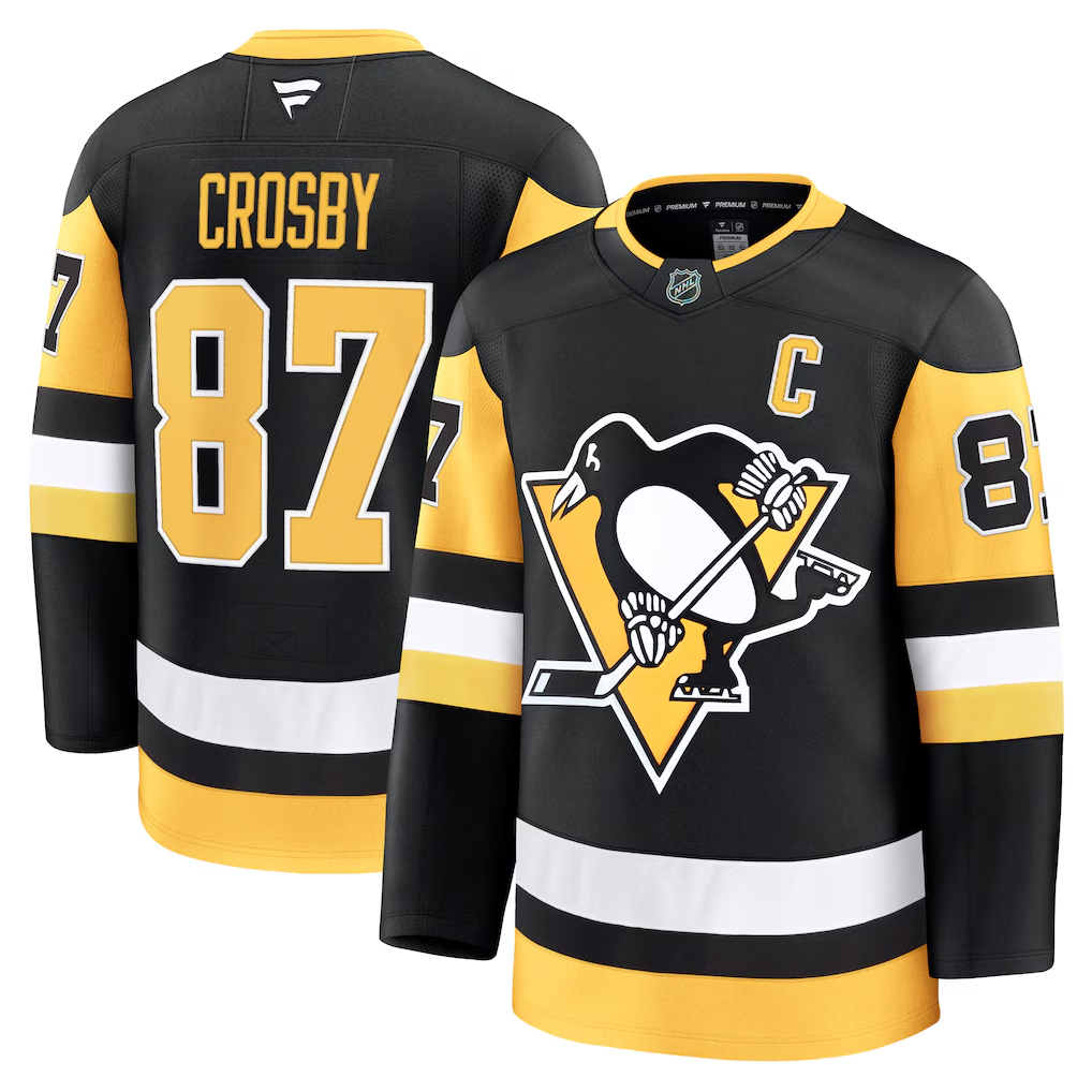 Kooe P.Penguins #87 Sidney Crosby Black Home Premium Jerseys