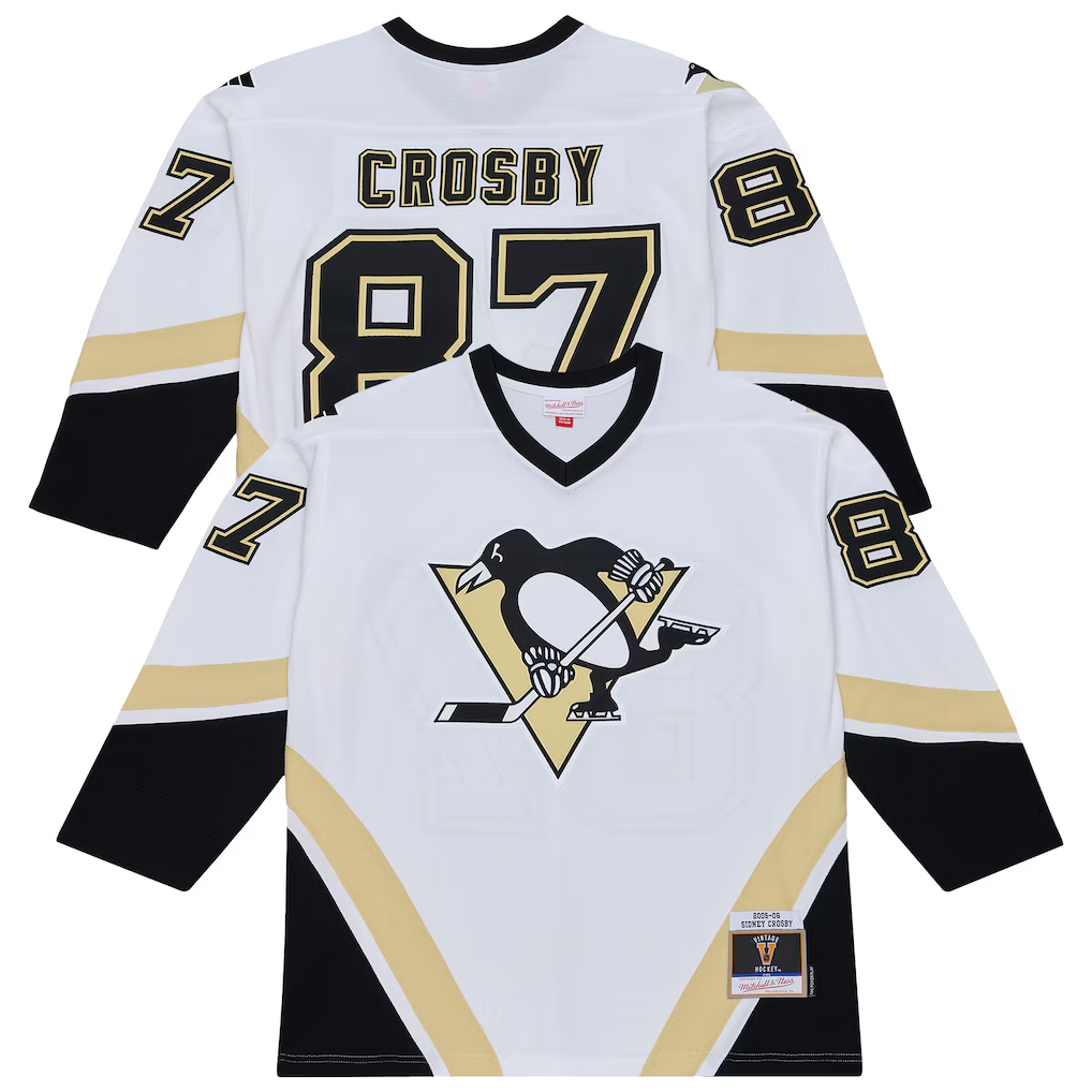 Kooe P.Penguins #87 Sidney Crosby Mitchell & Ness White 2005 Power Play Jerseys