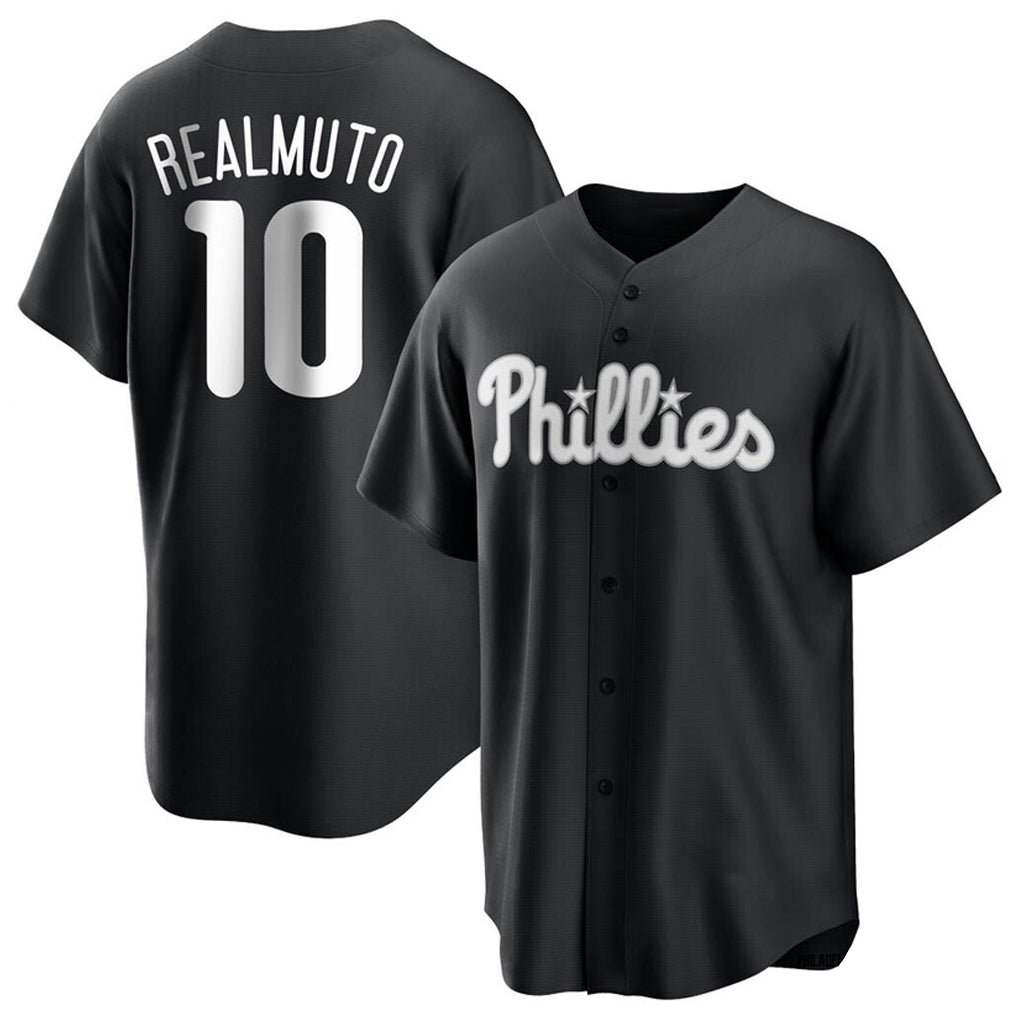 Kooe P.Phillies #10 J.T. Realmuto Player Black Alt Fashion Home Game Stitched Jerseys