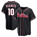 Kooe P.Phillies #10 J.T. Realmuto Player Black Fashion Out Home Game Stitched Jerseys