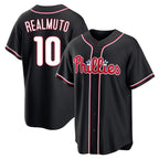 Kooe P.Phillies #10 J.T. Realmuto Player Black Fashion Out Home Game Stitched Jerseys