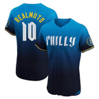 Kooe P.Phillies #10 J.T. Realmuto Player Blue City Connect Home Limited Elite Stitched Jerseys