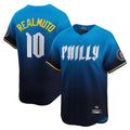 Kooe P.Phillies #10 J.T. Realmuto Player Blue City Connect Home Limited Stitched Jerseys