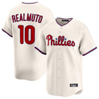 Kooe P.Phillies #10 J.T. Realmuto Player Cream Home Limited Stitched Jerseys