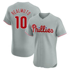 Kooe P.Phillies #10 J.T. Realmuto Player Gray Home Limited Elite Stitched Jerseys